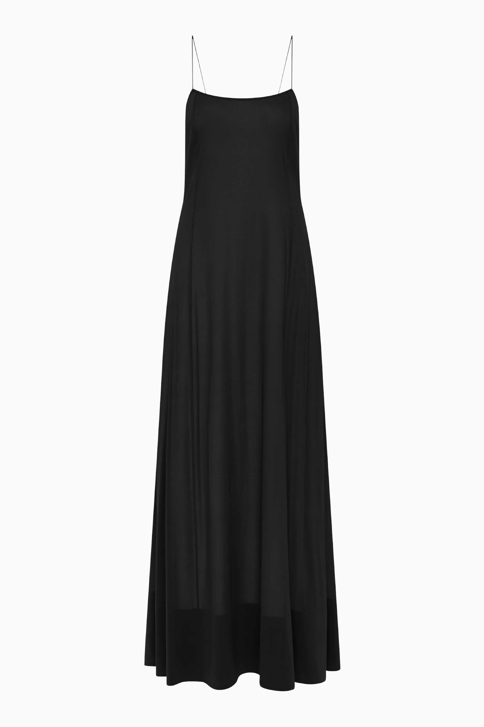 sheer black slip dress Satin Sheer Hem Maxi Slip Dress: Black – el be goods