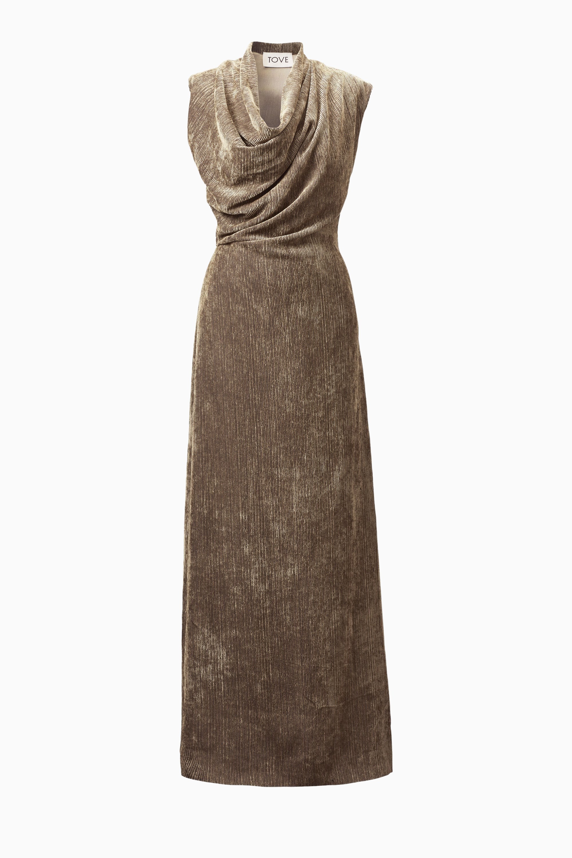 tove brown dress Tove Knit Tank Midi Dress  Copper & Black