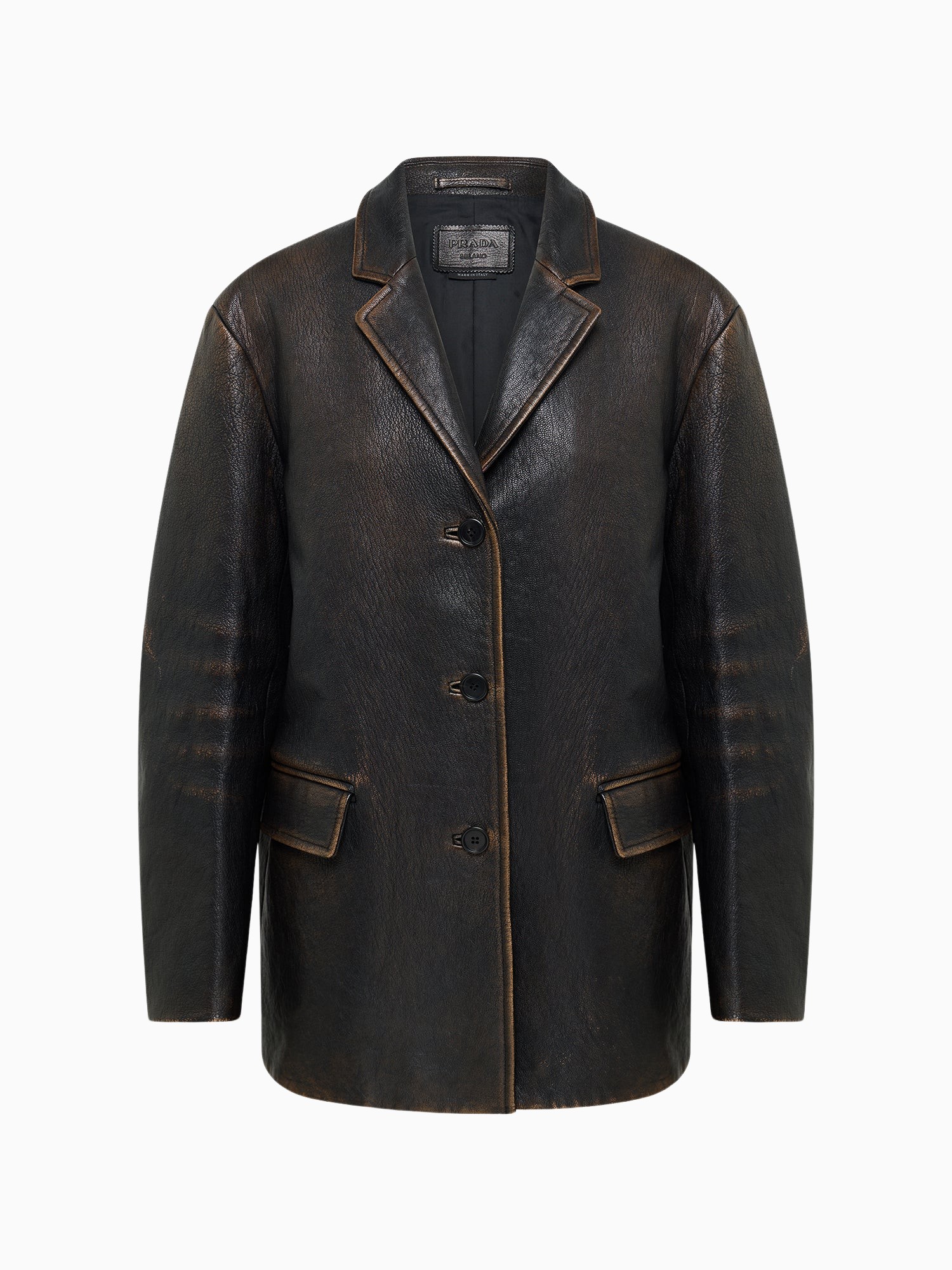 Shop Spring 2022 Archive Prada Runway Leather Jacket | DOTSHOP