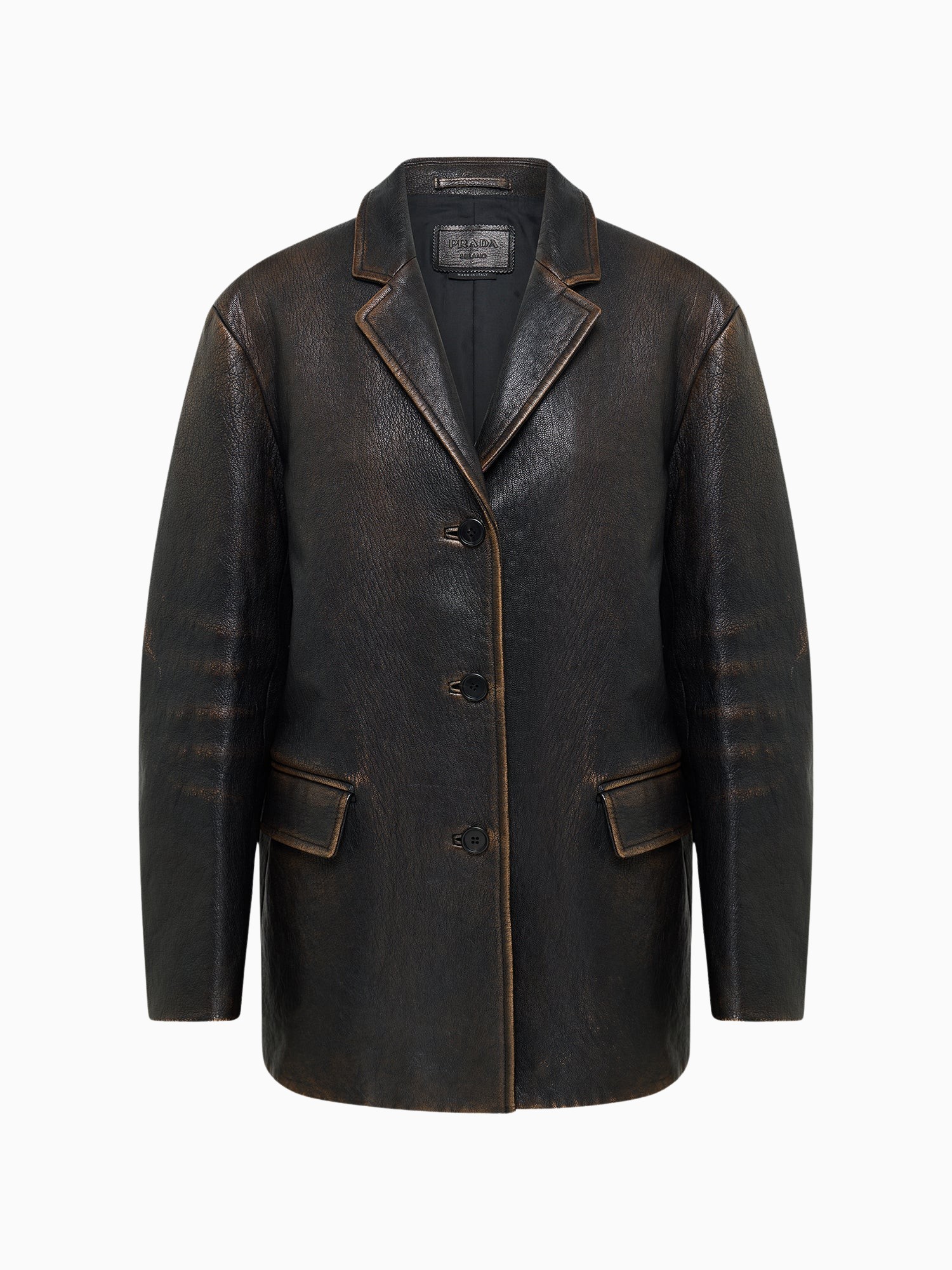 Shop Spring 2022 Archive Prada Runway Leather Jacket | DOTSHOP