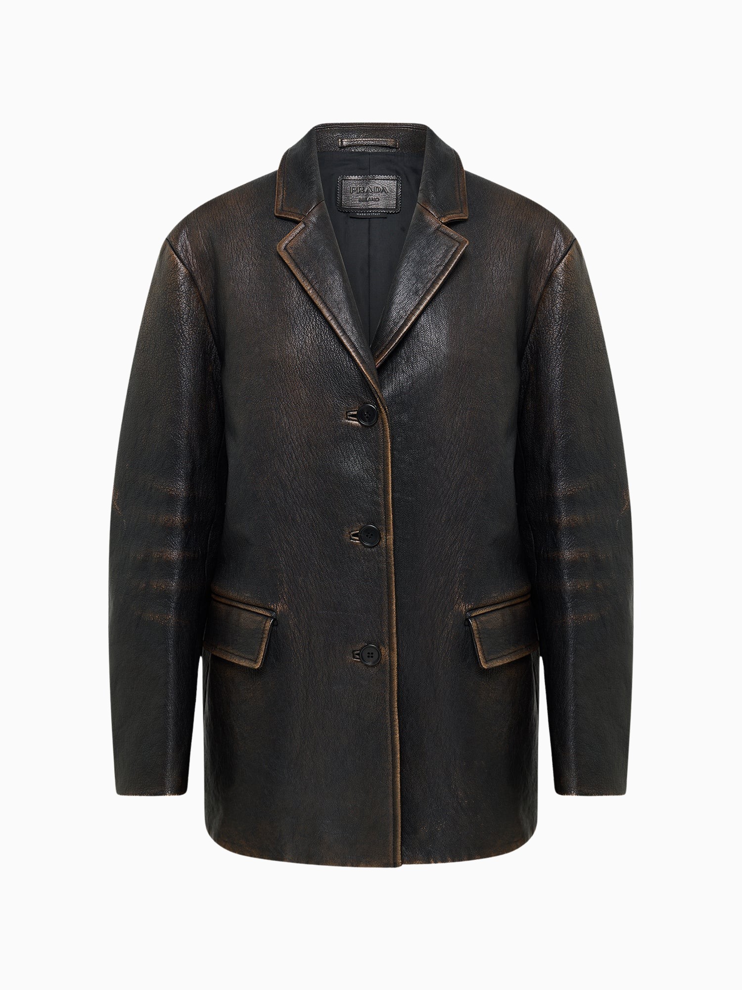 Shop Spring 2022 Archive Prada Runway Leather Jacket | DOTSHOP