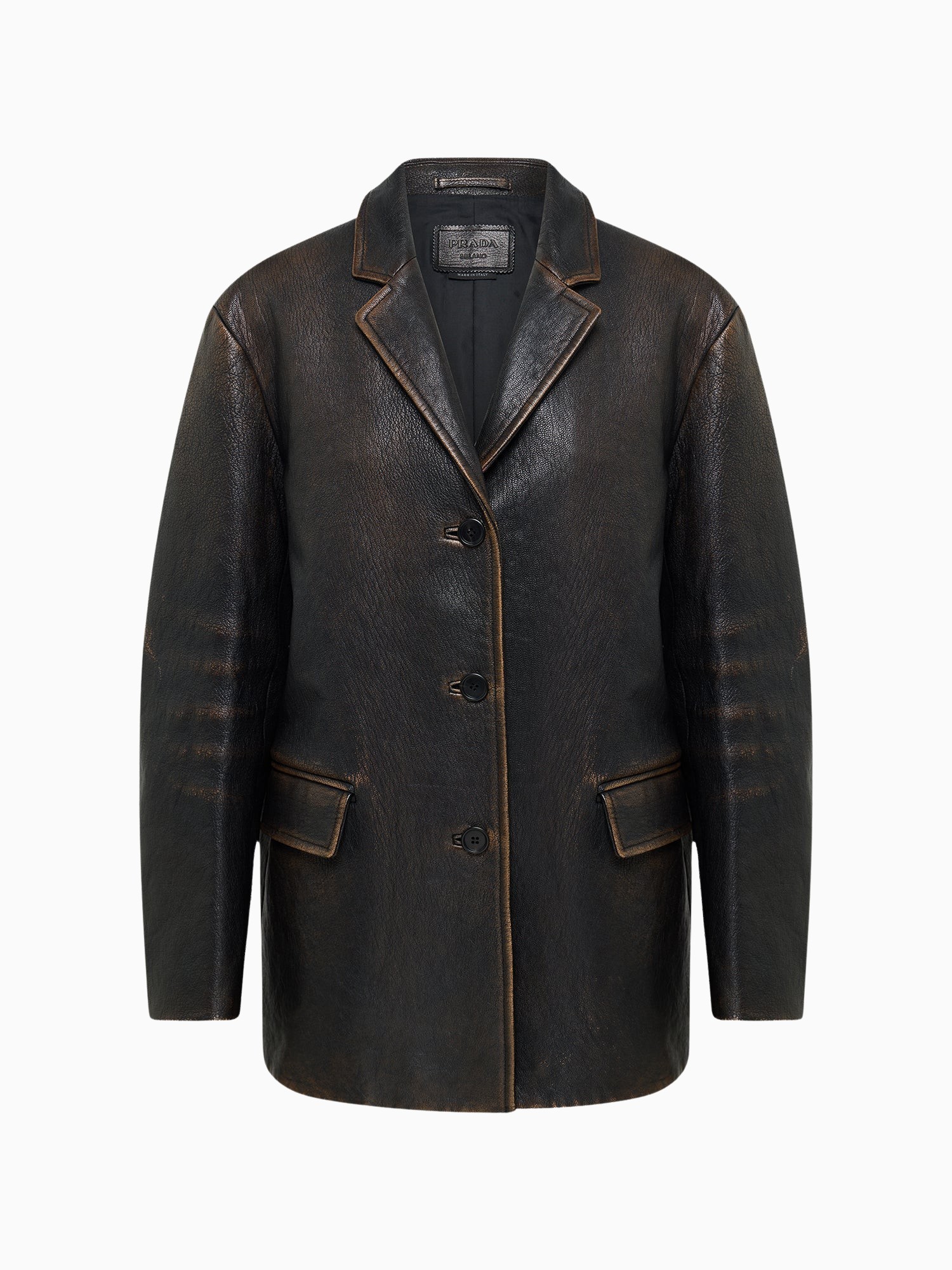 Shop Spring 2022 Archive Prada Runway Leather Jacket | DOTSHOP