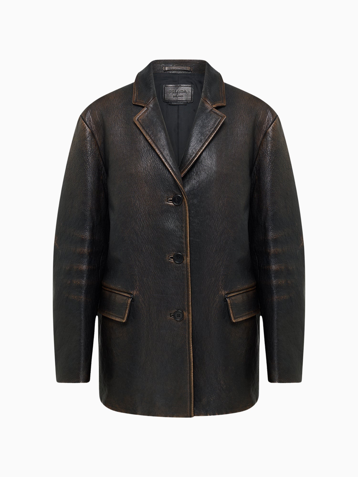 Shop Spring 2022 Archive Prada Runway Leather Jacket | DOTSHOP