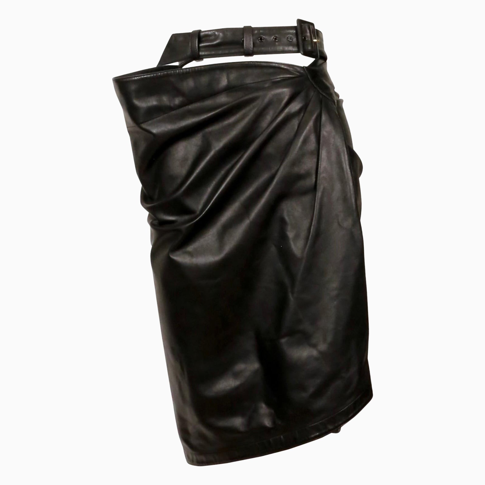 Azzedine Alaïa – Fall 1984 Black Leather Wrap Skirt | DOTSHOP